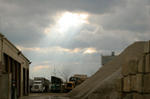 light on the sand pile